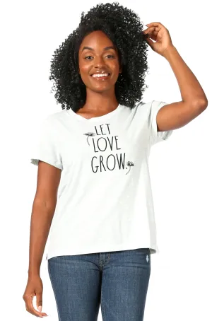 Women's "LET LOVE GROW" Short Sleeve Sage Classic Slub T-Shirt